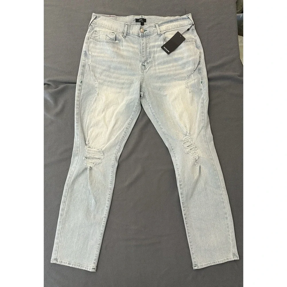 True Religion Geno Distressed Relaxed Slim Fit Blue Jeans Men's Size 36x32